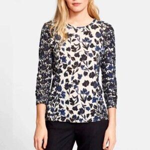 Tory Burch True Blue Floral Long Sleeves Tee